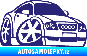 Samolepka Audi TT karikatura pravá střední modrá
