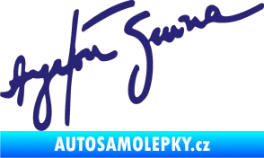Samolepka Podpis Ayrton Senna střední modrá