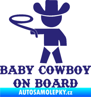 Samolepka Baby cowboy on board levá střední modrá
