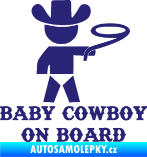Samolepka Baby cowboy on board pravá střední modrá