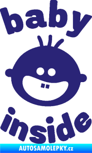 Samolepka Baby inside 002 levá dva zuby na palubě střední modrá