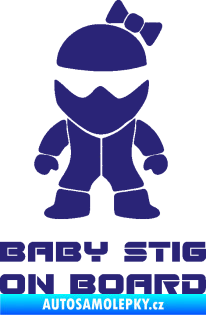 Samolepka Baby stig on board girl střední modrá