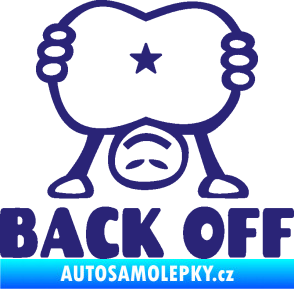 Samolepka Back off panáček střední modrá