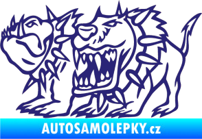 Samolepka Bad dogs levá zuřiví psi střední modrá