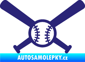 Samolepka Baseball míček a pálky střední modrá