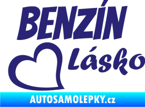 Samolepka Benzín Lásko střední modrá