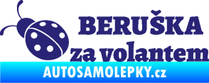 Samolepka Beruška za volantem střední modrá