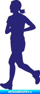 Samolepka Běžkyně 001 levá jogging střední modrá