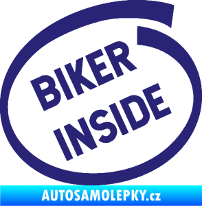 Samolepka Biker inside 005 nápis střední modrá
