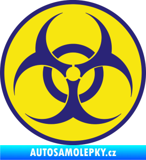 Samolepka Biohazard barevný  střední modrá