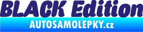 Samolepka Black edition 001 nápis střední modrá