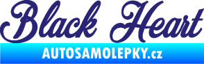 Samolepka Black Heart nápis střední modrá
