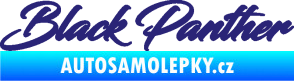 Samolepka Black panther nápis střední modrá