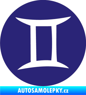 Samolepka Blíženci 001 - horoskop střední modrá