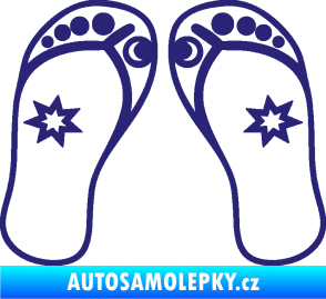 Samolepka Botičky 001 plážové žabky střední modrá