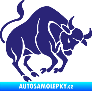 Samolepka Býk zvěrokruh 004 pravá střední modrá