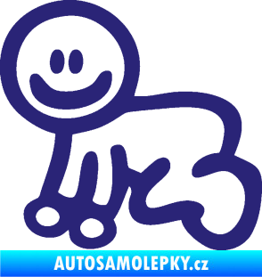 Samolepka Cartoon family mimi chlapeček střední modrá