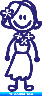 Samolepka Cartoon family slečna Hawai střední modrá