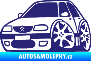 Samolepka Citroen saxo karikatura levá střední modrá