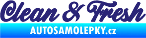 Samolepka Clean & Fresh nápis střední modrá