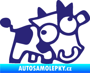 Samolepka Crazy cow pravá střední modrá
