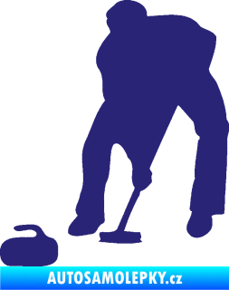Samolepka Curling 001 levá střední modrá