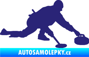 Samolepka Curling 003 pravá střední modrá