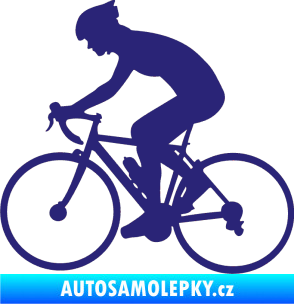 Samolepka Cyklista 005 levá střední modrá
