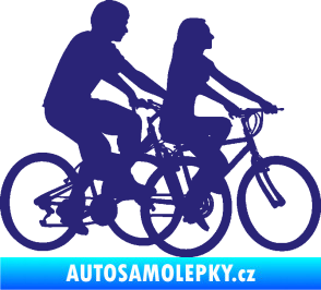 Samolepka Cyklisté 001 pravá pár střední modrá