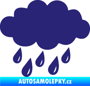 Samolepka Déšť 001 levá mrak a kapky střední modrá
