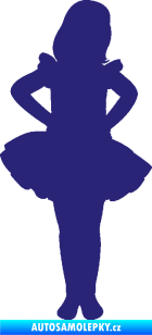 Samolepka Děti silueta 011 pravá holčička tanečnice střední modrá