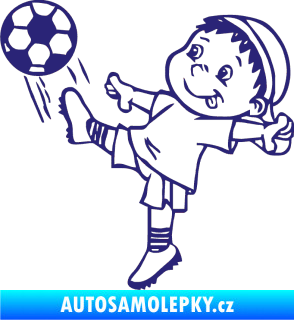 Samolepka Dítě v autě 022 levá fotbalista střední modrá