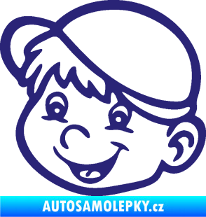 Samolepka Dítě v autě 038 levá kluk hlavička střední modrá