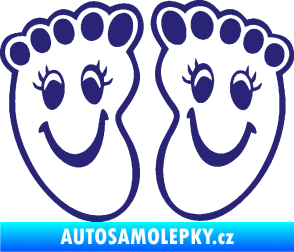 Samolepka Dítě v autě 060 veselé nožičky střední modrá