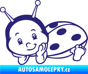Samolepka Dítě v autě 063 levá beruška střední modrá