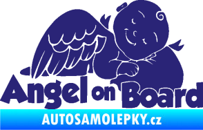 Samolepka Dítě v autě 109 levá anděl střední modrá