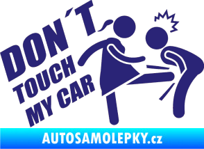 Samolepka Dont touch my car 002 střední modrá