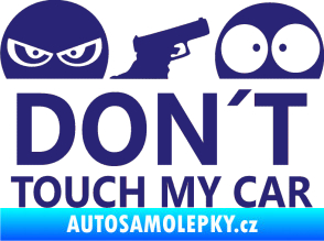 Samolepka Dont touch my car 006 střední modrá