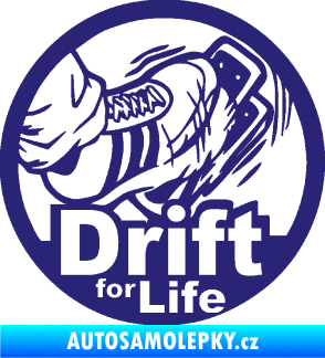 Samolepka Drift for life střední modrá