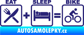 Samolepka Eat sleep bike střední modrá