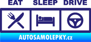 Samolepka Eat, sleep, drive 001 s nápisem střední modrá