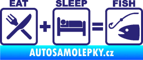 Samolepka Eat sleep fish střední modrá