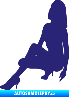 Samolepka Erotická žena 041 levá střední modrá