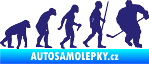 Samolepka Evoluce 003 hokej pravá střední modrá