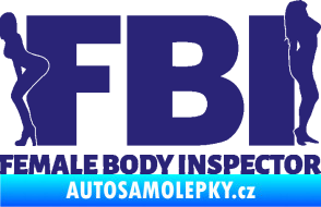 Samolepka FBI female body inspector střední modrá