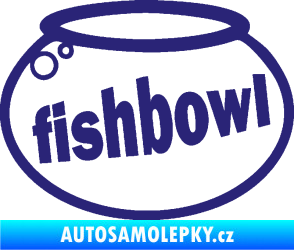 Samolepka Fishbowl akvárium střední modrá