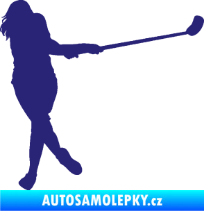 Samolepka Florbal 006 pravá  střední modrá