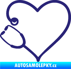 Samolepka Fonendoskop 002 levá  zdravotní sestřička střední modrá