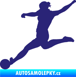 Samolepka Fotbalistka 002 levá střední modrá