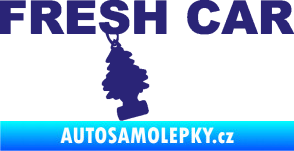 Samolepka Fresh car nápis s voňavým stromečkem střední modrá